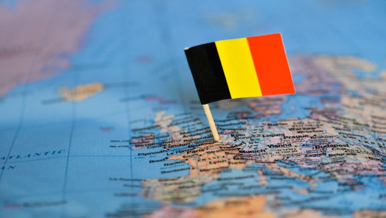 Belgische vlag op de wereldkaart