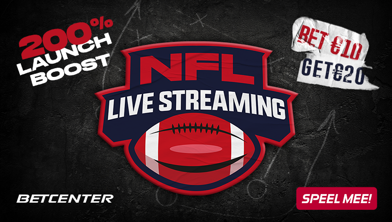 BETCENTER biedt nu een boost bonus van 200% om de NFL-livestream te vieren